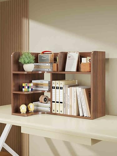 Schreibtisch und Büroausstattung, L Desktop Bücherregal Organizer, 3 stufiges Computer Desktop Bücherregal, nur Schreibtischaufsatz, Schreibtisch Organizer Regal Mehrzweck Desktop Präsentationsständer