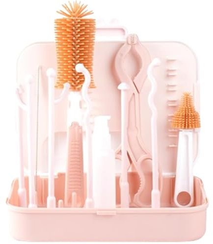 Kit de limpieza de biberones de viaje,Kit de lavado de biberones, Kit de limpieza para lavadora de botellas de viaje, Kit de limpieza de botellas con cepillo para botellas, cepillo de paja, cepillo pa