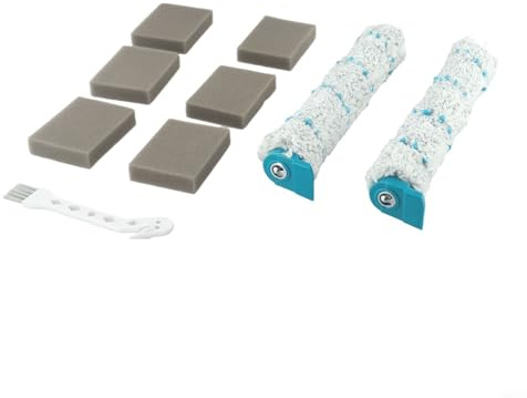 For Leifheit Battery Suction Wiper Accessories Includes High Performance Brush Rollers and Filter Sponges