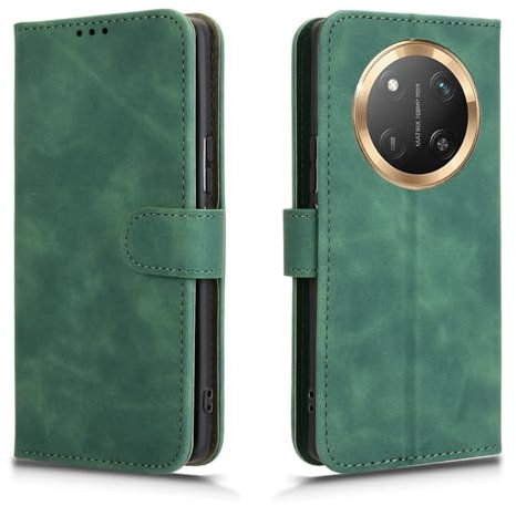 HAOYE Funda para Huawei Honor Magic 7 Lite / Magic7 Lite, Funda Tapa Libro Movil Carcasa PU Cuero Case Cover con [Protección Completa] [Ranura Tarjeta][Función Soporte], Verde