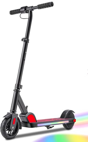 Caroma Elektroroller für Kinder von 6-12 Jahren, 150W Motor | 16 km/h, 12km Reichweite E Scooter, Faltbarer E Roller mit Bunte Leuchten & LED-Display, Einstellbare Geschwindigkeit & Höhe