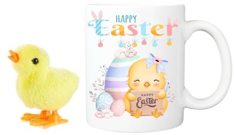 Yellow Easter Chick Mug, Cup, Decor, Basket Filler, Kitchenware, Egg Hunt Mug, Easter Gift for Kids, Children, Granddaughter, Grandson, Niece, Nephew, Daughter or Son