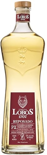 Lobos 1707 Tequila Reposado 75cl – 100% Blue Weber Agave, American Oak Aged & Pedro Ximénez Sherry Cask Finish, Jalisco Mexico – Sip Straight, Paloma or Margarita Gift Idea