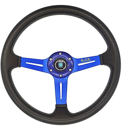 Zpengtai Volanti Sportivi Volante da sterzo da Corsa Volante Sport Volante Auto PU. Volante Volante Auto Sportivo(PU-Blue)