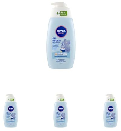 NIVEA BABY Duschgel für Haare an den Füßen 500 ml, Schaumbad für Kinder für weiche und saubere Haut und Haare, Babybad mit Tränenschutz, feuchtigkeitsspendendes und erweichendes Shampoo für Kinder