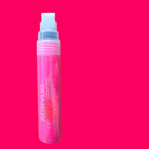 KLAMOTTEN STORE Montana Acrylic Marker, 15mm breiter Filz, wasserfest, Stifte mit Pumpsystem (Fluo Neon Pink)
