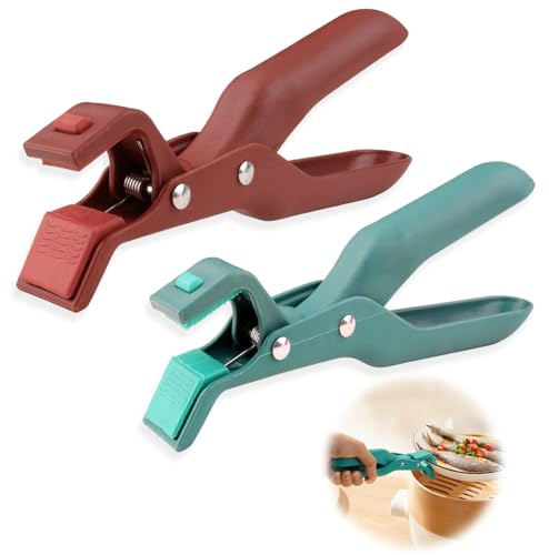 Lot de 2 pinces pinces multifonctions anti-brûlure en silicone, Pince de Maintien Multi-Usage Anti-Brûlure pour Cuisine, ustensiles de cuisine pour barbecue, salade