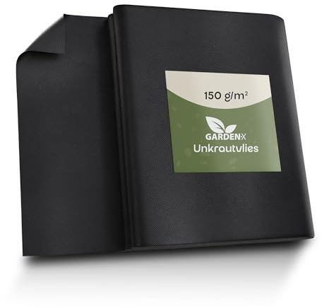 GARDENIX Unkrautvlies 5m² (1m x 5m) - Wasserdurchlässig 150g/m² - Schwarz UV-beständig Folie Vlies Hochbeet, Unkrautschutzfolie, Gartenflies, Beetfolie Pflanzfolie