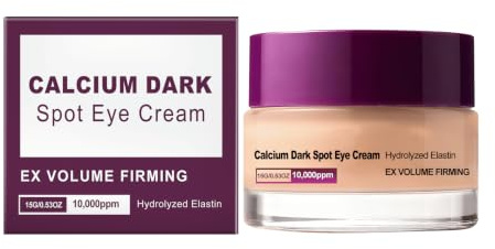 Calcium Ögonkräm 15 g för Mörka Ringar och Påsar under Ögonen, Niacinamid & Calcium Gluconate med Elastin, Uppstramande Ögonvård mot Fina Linjer, Rynkor och Svullnad, Koreansk Hudvård