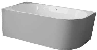 Balneo Acryl Freistehende Eckbadewanne Weiß/Grau Links 170 x 80 cm