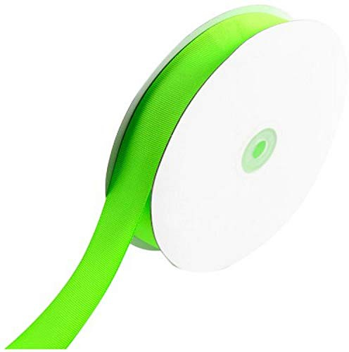 Creative Ideas 7/8-Inch Solid Grosgrain Ribbon, 50-Yard, Neon Green