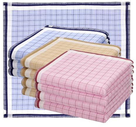 Betz 12 Stück Damen Stoff Taschentücher Set Chanelle 2 Größe 30x30 cm 100% Baumwolle