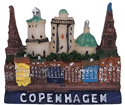 Copenhagen Dänemark 3D-Kühlschrank-Magnet Reiseaufkleber Souvenirs, Harz Home & Kitchen Dekoration, Dänemark Kühlschrankmagnet aus China