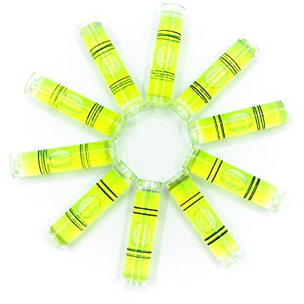 Nynlly Niveau à Bulle,Lot de 10 mini Plastique cylindrique Petite Niveau à bulle,mini inclinomètres de haute précision(9x40mm)