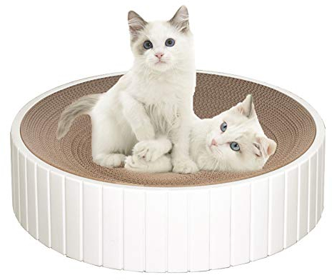 Kratzbrett Pappe Katze Kratzbrett Für Katzen Mit Katzenminze Cat Ears Shaped Premium Kratzlounge Für Katzen, Kratzbaum Für Katzen, Überlegene Pappe Und Konstruktion,White