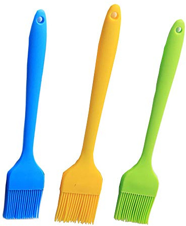 8.4 Inches Basting Heat Resistant Pastry for Grill Barbeque & Kitchen Baking Set Oil Brushes Soft Bristles (3 Pcs)