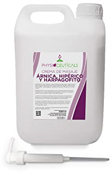 PHYSIOCEUTICALS - Crema Masaje Árnica Hipérico Harpagófito 5000ml + Dosificador- Formato Profesional, Especialistas, Fisioterapia y Quiromasaje