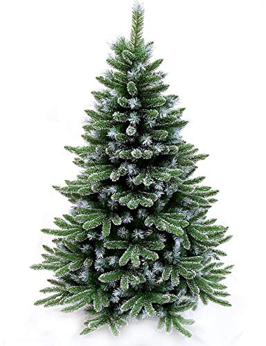 6,8ft PVC-Nadeln Schnee Künstlicher Weihnachtsbaum, mit Metallständer Fühlen Sie Sich echt geschmückte Bäume, für Weihnachtsdekoration im Innenbereich The New