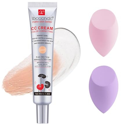 Color Correcting CC Cream Foundation, Invisible Pores Concealer(LIGHT)