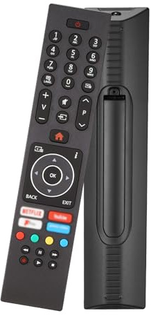 Télécommande universelle de rechange pour Bush TV, RC45137T pour Bush/Luxor/Digihome/Polaroid avec boutons Netflix/YouTube/Amazon/Freeview (pas d'installation requise)