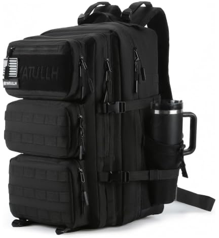 SEYATULLH Mochila táctica militar 55L para hombres y mujeres Bolsa de asalto Molle Mochila de senderismo de senderismo (Negro)