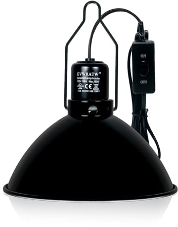 GVWRATW 8.5-inch Standard Lamp Dome for Reptile Heating Lamps, Ceramic Heat Emitters, Max 200W for Bearded Dragons, Turtles, Snakes and Lizards, E26 Base