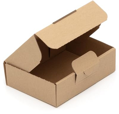KK Verpackungen Maxibriefkartons 150 x 105 x 46 mm Braun DIN A6 (Außenmaß 159 x 115 x 48 mm) | 100 Stück, Versandkartons Faltschachteln Maxibrief Post-Kartons für Warensendungen Büchersendungen (MB07)