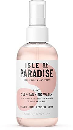 Isle of Paradise Self Tan Water Light (200 ml) Hydrating Self Tanning Water Natural Ingredients & Vegan