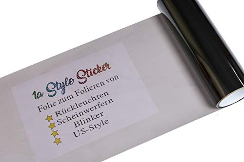 1A Style Sticker Scheinwerfer Folie 2m x 0,30m Hellschwarz oder dunkle Rückleuchten Head Light Black - Verdunklungsfolie Tönungsfolie für das Auto Scheinwerfer folieren