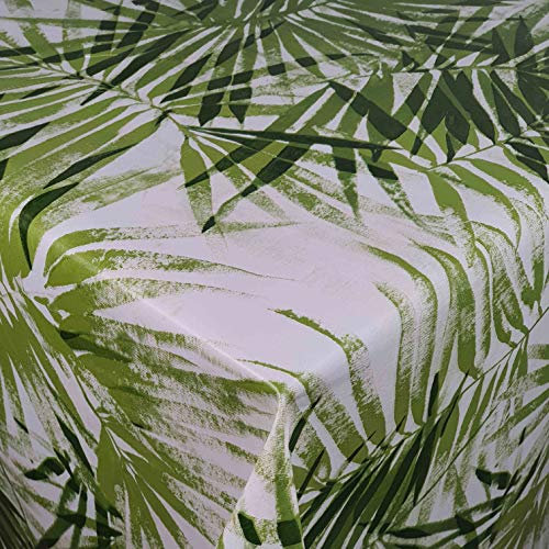 Wachstuch Wachstischdecke Tischdecke Breite und Länge wählbar Bambus Rio Grün 120 x 150 cm Eckig abwaschbar Gartentischdecke