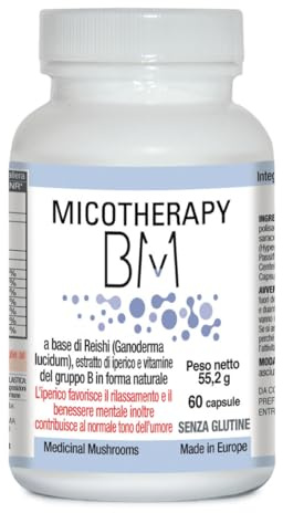 AVD REFORM | Micotherapy BM– Integratore con Reishi, Iperico, Passiflora, Centella e Vit. B per equilibrio mentale e sonno – 60 capsule – Prodotto in Italia