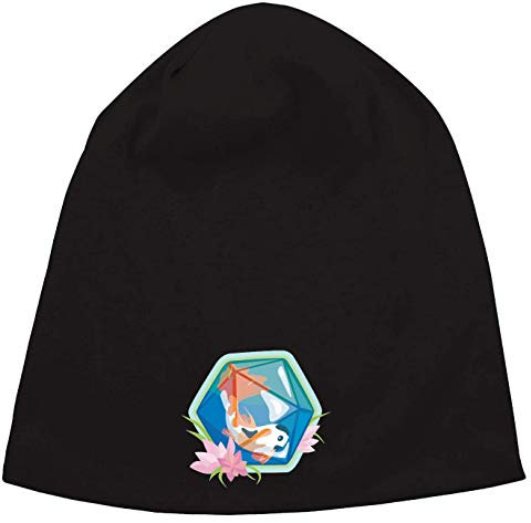 D20 20 Sided Dice Koi Fish Minimalistic Graphic Jersey Beanie Hut Dünne Slouch Cap Unisex One Size