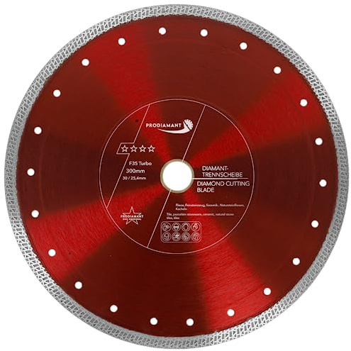 PRODIAMANT Premium disque à tronçonner diamanté Ø 300 mm x 30/25,4 mm – pour carrelage et grès cérame, disque à carreler haute précision pour machines de table