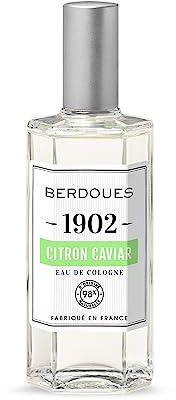 BERDOUES 1902 Eau de Cologne Citron Caviar, Fraiche et Pétillante, Made in France, Parfum femme, Parfum fleur d’oranger, citron, vétiver, vaporisateur 125ml