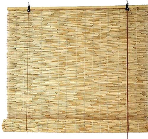 SANJIAOJIA Tenda a Lamella,Tende a Ombra per La Privacy della Partizione,Tapparelle a Rullo in bambù,Tapparella a Carrucola in Canna,Avvolgibile per Giardino/Terrazza,Personalizzare (80x80cm/32x32in)