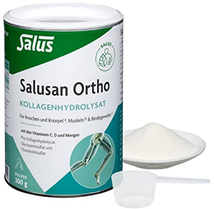 Salus - Polvo hidrolizado de colágeno Salusan Ortho – 1 lata de 300 g – con vitaminas C, D y manganeso – bien soluble e insípido