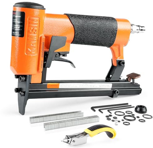 KN8016S druckluft nagler,1/2 Zoll crown druckluftnagler, für 1/4 Zoll bis 5/8 Zoll lange Nägel, Tackerpistole für Möbel, Schränke, Bettwäsche, Bilderrahmen