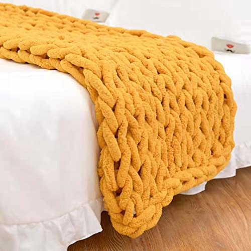 RGRE 60x120cm Kuscheldecke Gestrickte Grobe Strickdecke, Grob Gestrickte Wolldecke, Decke Handgefertigtes Chunky Grobstrick Tagesdecke, Schlafsofa Bettdecke Überwurf