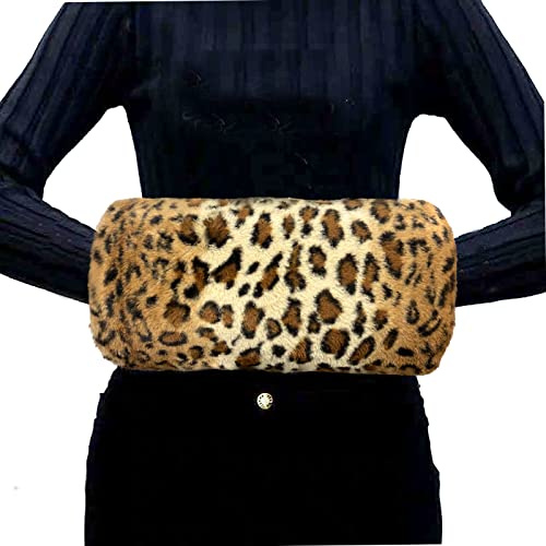 Manguito de Piel SintéTica, Muffs de Mano de Piel SintéTica Suave Calentadores de Manos Muff Acogedor y CóModo Leopardo IntéTica Manguito de Mano para El Invierno