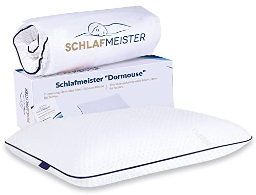 Schlafmeister Dormouse Kissen für Kinder - Made in Europa - Kinderkopfkissen Visco-Schaum thermoregulierend (45x30x8cm) Kopfkissen Kind - Kinderkissen