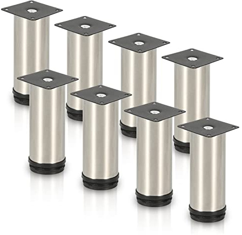 Randaco 8X Edelstahl Möbelfüße Höhe 200 mm Möbelfuß Sockelfüße für Möbel, Küchenschränke Tischfuß Schrankfüße Belastbar bis 250 Kg