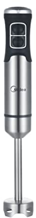 MIDEA MJ-BH1001WE Frullatore ad Immersione, Potenza 1000 Watt, Acciaio Inox, Colore Nero