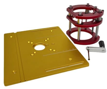 Mesa para Fresadora de Madera Base de Elevación de Fresado de Madera Eléctrica Placa Inserción para Fresadora Aluminio Multifuncional (Color : Gold, Size : 2PS)