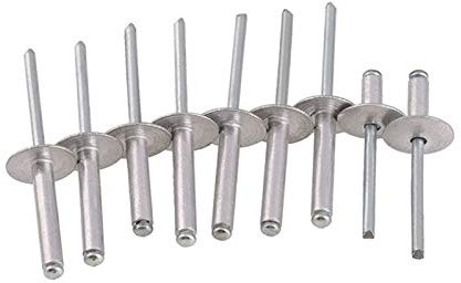 Befestigungselemente, Nieten, Schrauben, Bolzen, Muttern, Nieten, große offene Aluminium-Blindnieten, Zugkappennieten, Flachkopf-Flachkopfnieten, robust und langlebig (Anzahl der Teile: 20 Stück, Scha