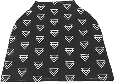 Manta de lactancia materna lavable, transpirable, manta de lactancia, toalla de mano, segura, cálida y suave para la habitación de los niños (patrón triangular sobre base negra)