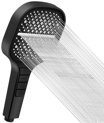 Cabezal de ducha cuadrado de alta presión (negro, Showerhead)