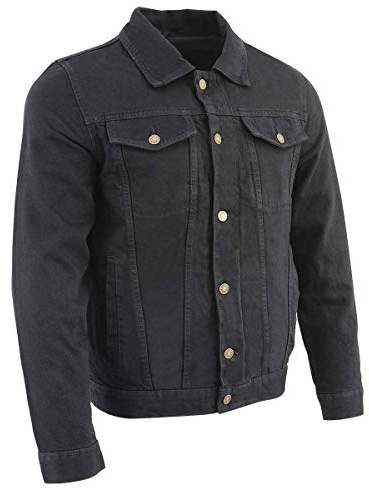 Milwaukee Leather Men's Classic Motorcycle Denim Jacket For All Weather and Riding - X-Large