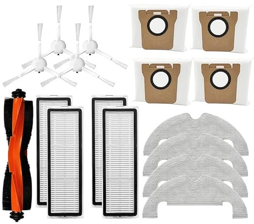 17 pièces compatibles avec Xiaomi Robot Vacuum X10, aspirateur robotique, filtre HEPA, pelle à poussière, chiffons, sacs à poussière, accessoires de rechange