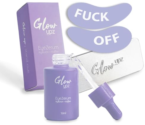 Kühlende und abschwellende Augenpads für Selfcare-Momente, 100% natürlich und BPA-frei (lila), wiederverwendbar + 30ml Hochkonzentrierte Hyaluronsäre Augenserum als Bundle (lila)