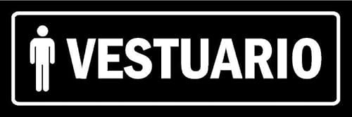 Male locker room, black informational sign SP032-1mm flexible Plastic sign (150mm x 50mm)